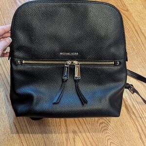 Michael Kors Black Leather Backpack